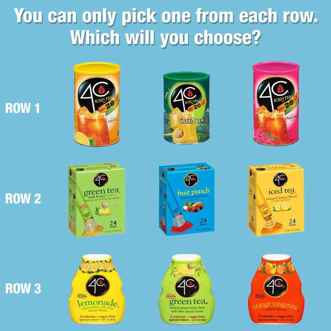 4C Vitamin C Water Flavoring – Calorie-Free Hydration Support for Self-Care and Postural Hydration Goals, 24 Count