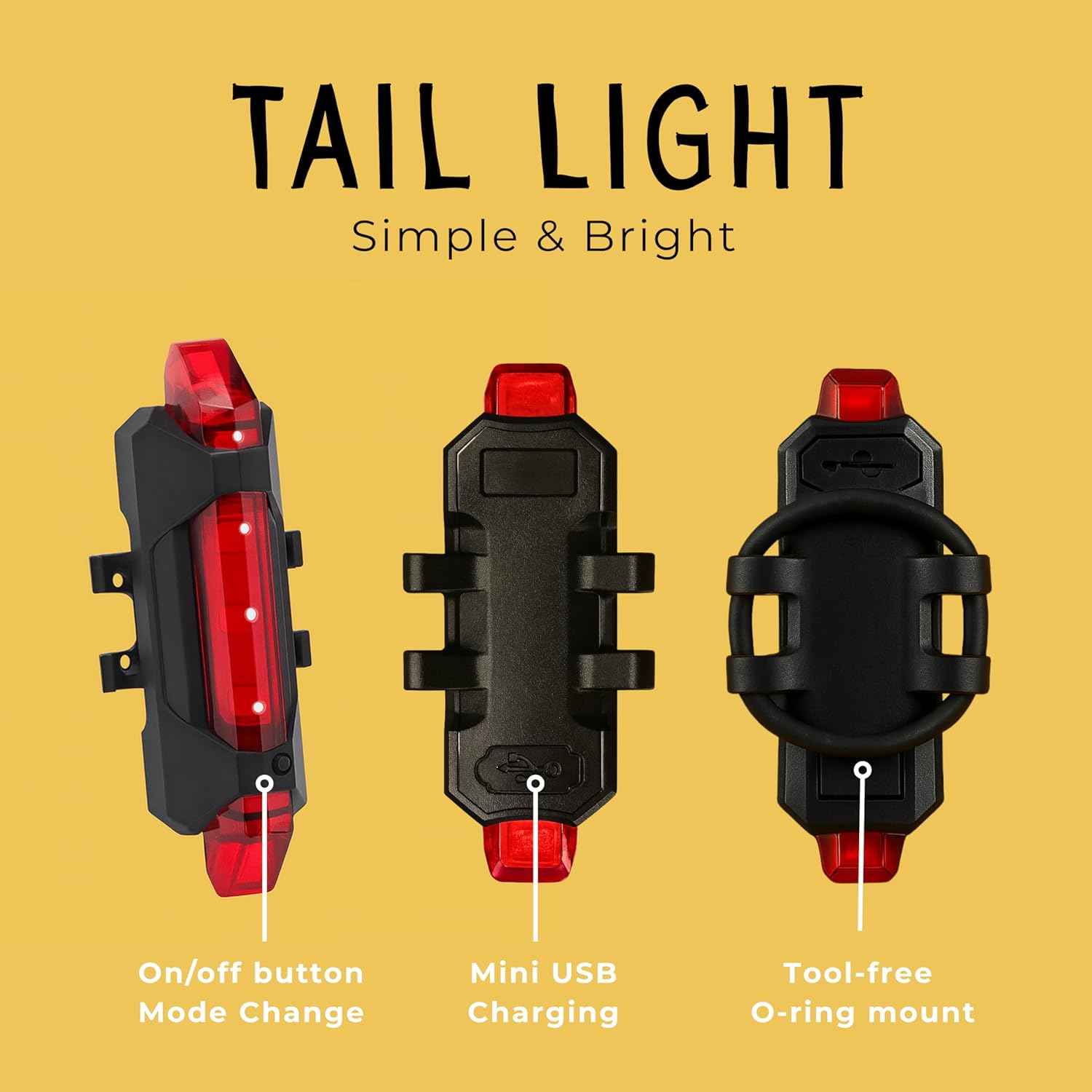 VivBike Rechargeable Bike Lights Set – Practical Gift for Daily Commuters and College Students