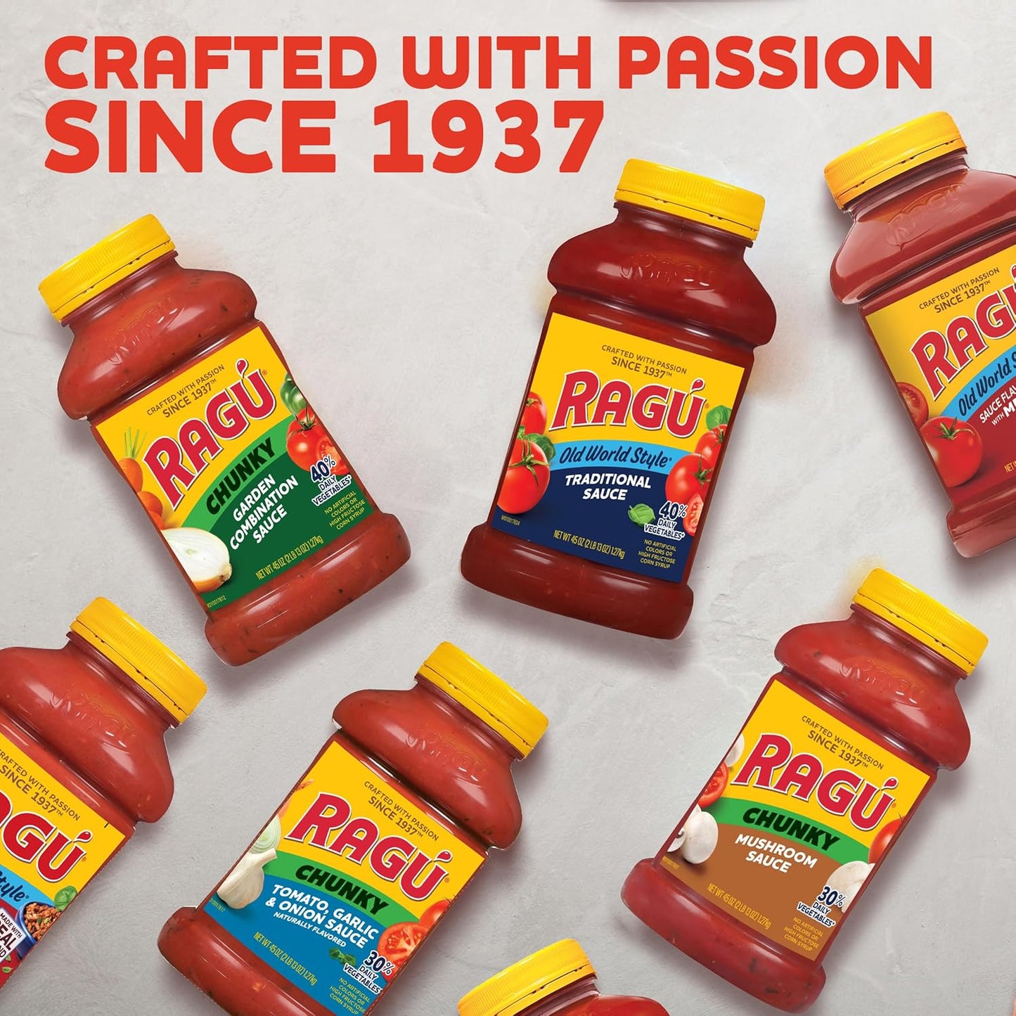 Ragu Old World Style Traditional Sauce, Made with Olive Oil, Wholesome Italian Sauce for Mindful Family Meals, 45 oz