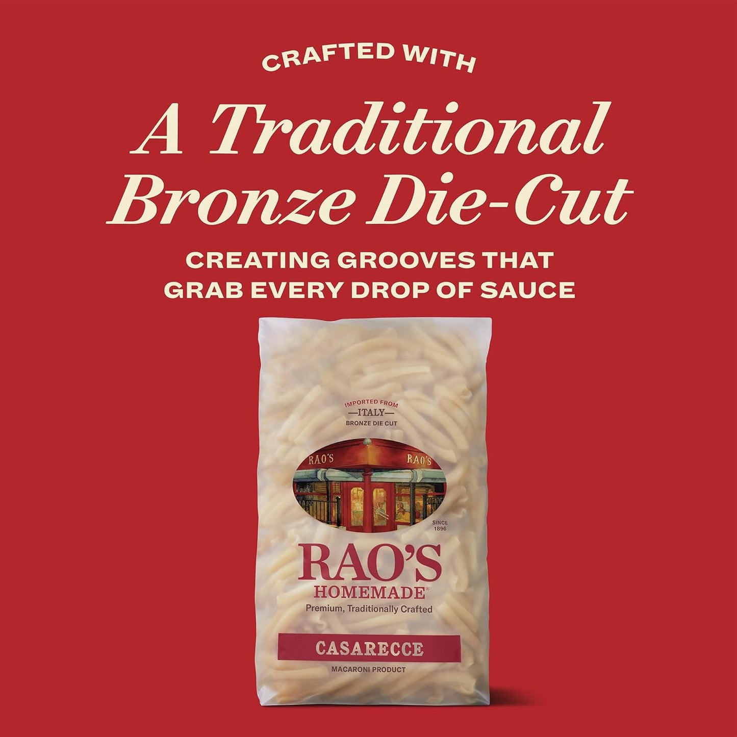 Rao's Homemade Casarecce Pasta, 16oz — Clean-Label Italian Import with Only Durum Wheat and Water for Mindful Home Cooking