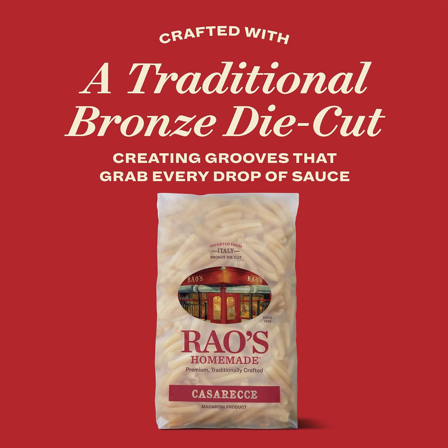 Rao's Homemade Casarecce Pasta, 16oz — Clean-Label Italian Import with Only Durum Wheat and Water for Mindful Home Cooking