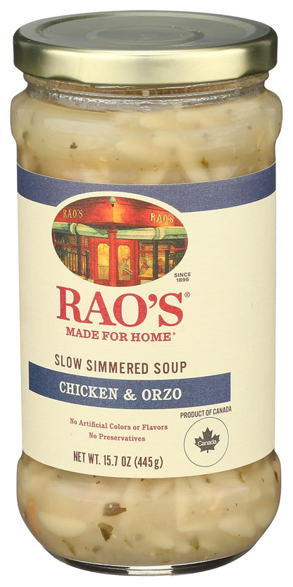 Rao's Made for Home Chicken Orzo Soup – Quick Desk Lunch for Busy Professionals, Heat-and-Serve in Minutes