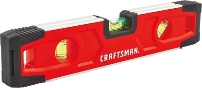 CRAFTSMAN Torpedo Level, Magnetic, 9 inch – Minimalist Three-Vial Design in a Single Pocket Tool