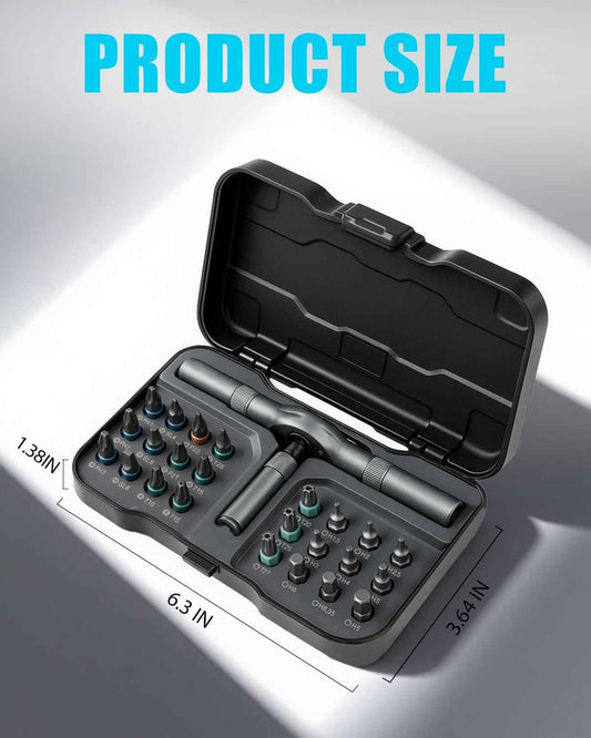 VMAN Ratchet Screwdriver Set – Clutter-Free Tool Drawer Solution, Single Compact Multi-Driver