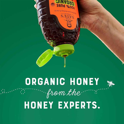 Nate's Organic Pure Honey – Minimalist Kitchen Pantry Staple, Clean-Label Sweetener for Coffee and Baking