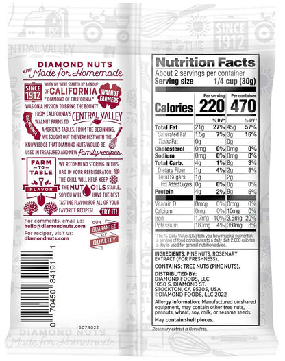 Diamond of California Pine Nuts – Portable Pantry Staple for Camping, Picnics, and Patio Salads, 2.25 oz