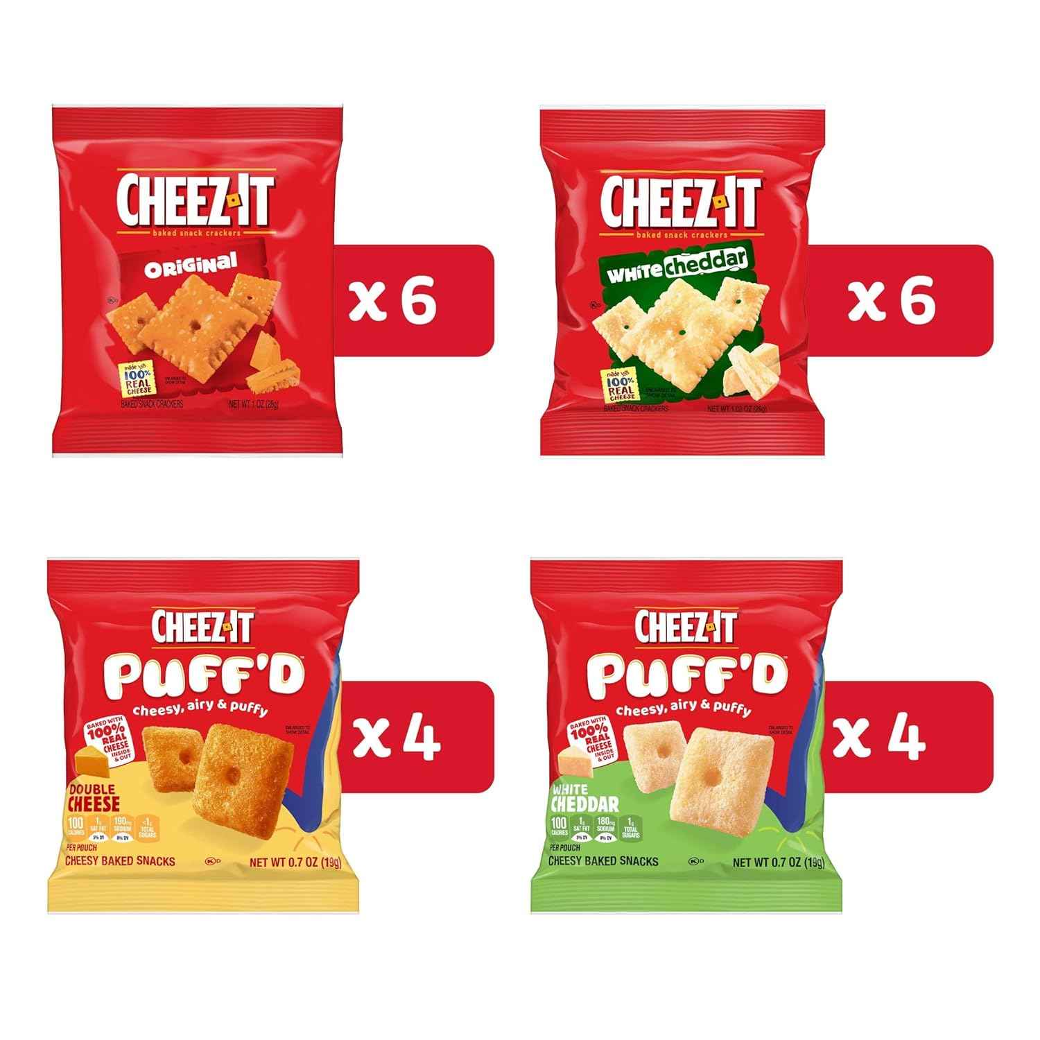 Cheez-It Cheese Crackers, Baked Snack Crackers, Care Package Snack for Students and Military Care, 17.72oz Box (20 Pouches)
