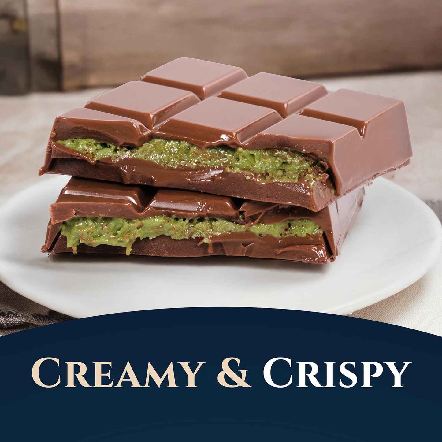 Eastanbul Pistachio Kunafeh Chocolate Bar – Elegant Housewarming Gift for Women and Mom, Viral Middle Eastern Candy