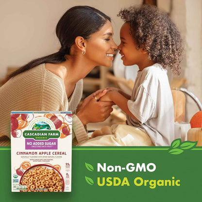Cascadian Farm Organic Cinnamon Apple Cereal – Portable Whole Grain Snack for Road Trips and Travel Days