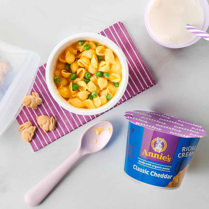 Annie's Organic Shells and Cheese Cups – Portable Dorm Room Meal for College Students, No Stovetop Needed