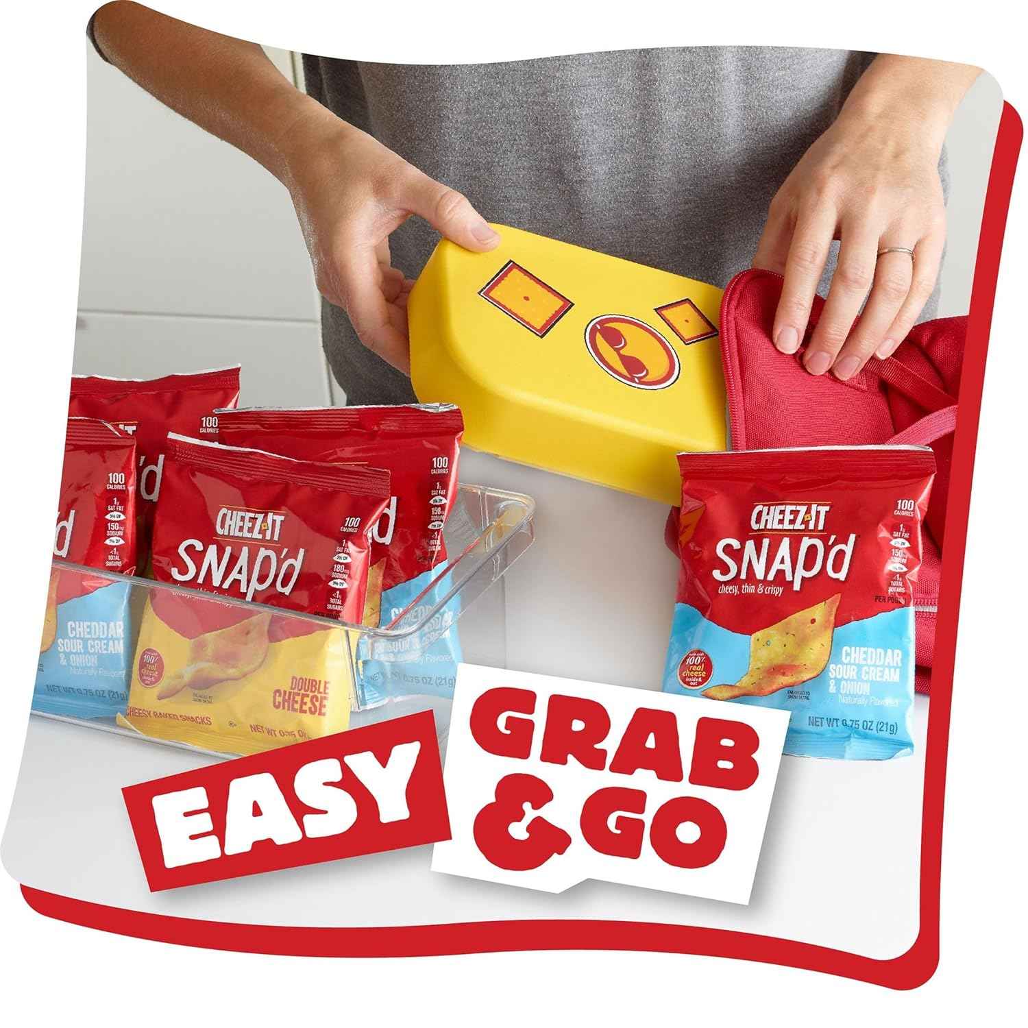 Cheez-It Snap'D Break Room Snacks, Single-Serve Cheese Chips for Office Drawers