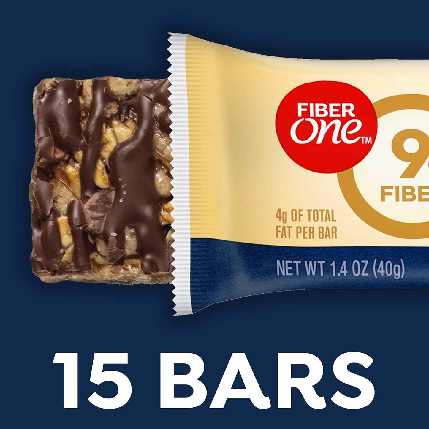 Fiber One Chewy Bars Oats and Chocolate – High-Fiber Daily Wellness Snack for Office Desk and Pantry, 15 Ct Mega Pack