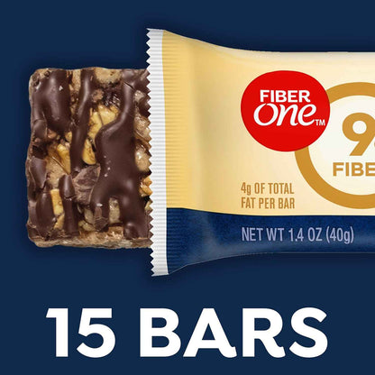 Fiber One Chewy Bars Oats and Chocolate – High-Fiber Daily Wellness Snack for Office Desk and Pantry, 15 Ct Mega Pack