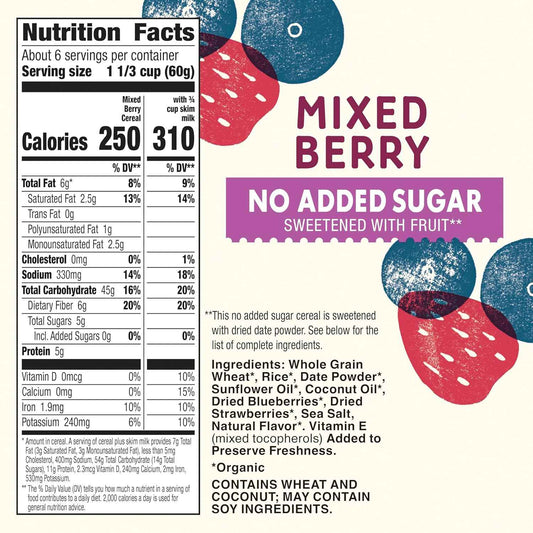 Cascadian Farm Organic Mixed Berry Cereal – Clean-Label Berry Crunch for Less-Is-More Breakfast