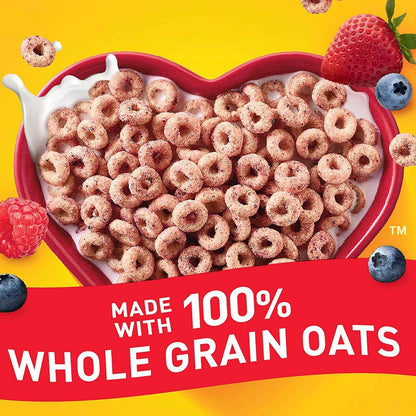 Very Berry Cheerios Gluten Free Cereal 18.6 oz Family Size – Quick Focus Snack for the Home Office and Work Desk