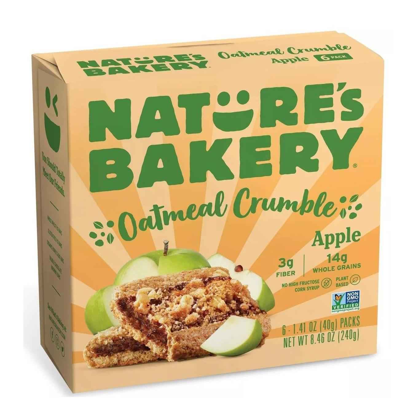 Nature's Bakery Vegan Snack Bars for School and Playdate – Nut Free Strawberry Oatmeal Crumble, 1.4 oz Bars