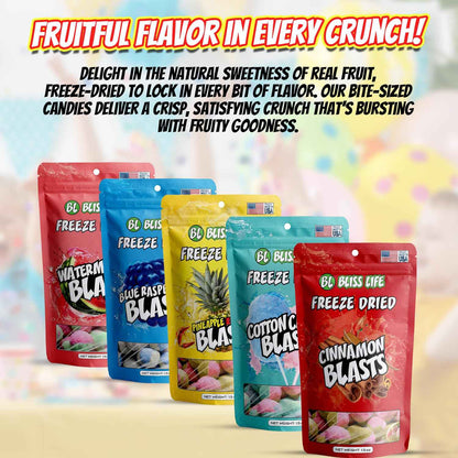 Bliss Life Freeze Dried Candy Unique Stocking Stuffer and Care Package Surprise, 1.5oz Trendy Novelty Treat