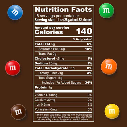 M&M'S Milk Chocolate Candy for Picnics and Road Trips – 18 oz Resealable Bulk Travel Bag