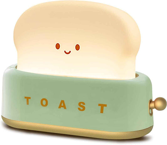 QANYI Safe Toaster Night Light for Kids Room, Cool-Touch Rechargeable Lamp with Auto Shutoff for Nursery