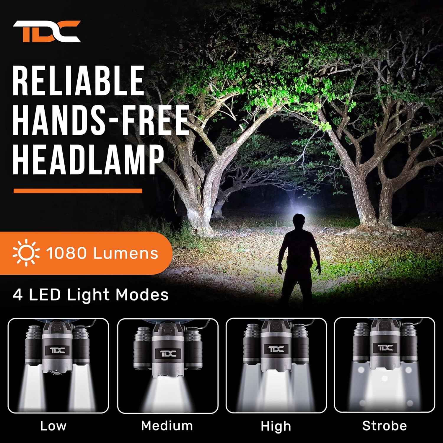 TDC Head Lamp Led Rechargeable - Practical Gift for Dad, Husband, and Outdoor Enthusiasts
