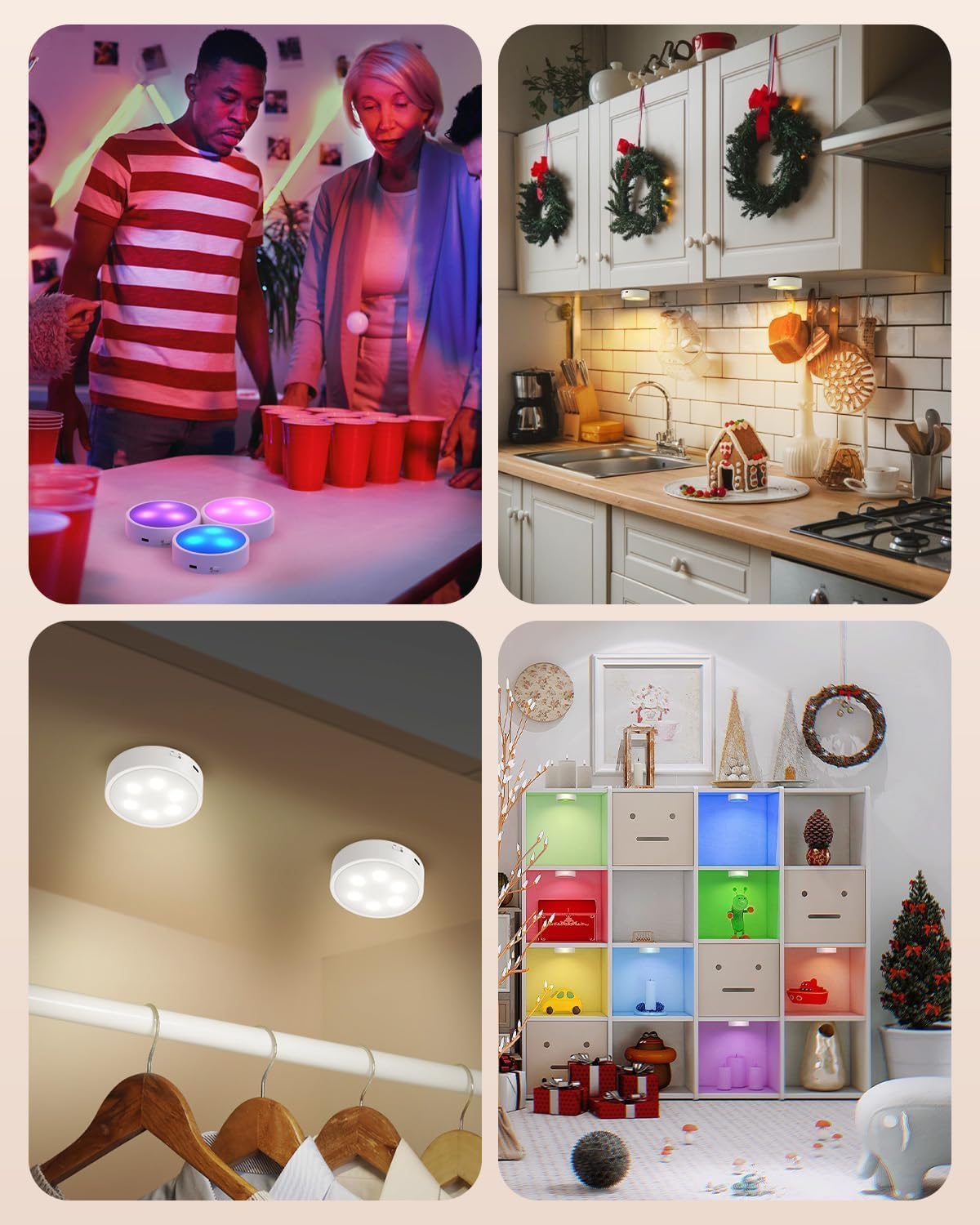 Rechargeable LED Puck Lights — Focused Task Lighting for Home Office Desks and Study Corners