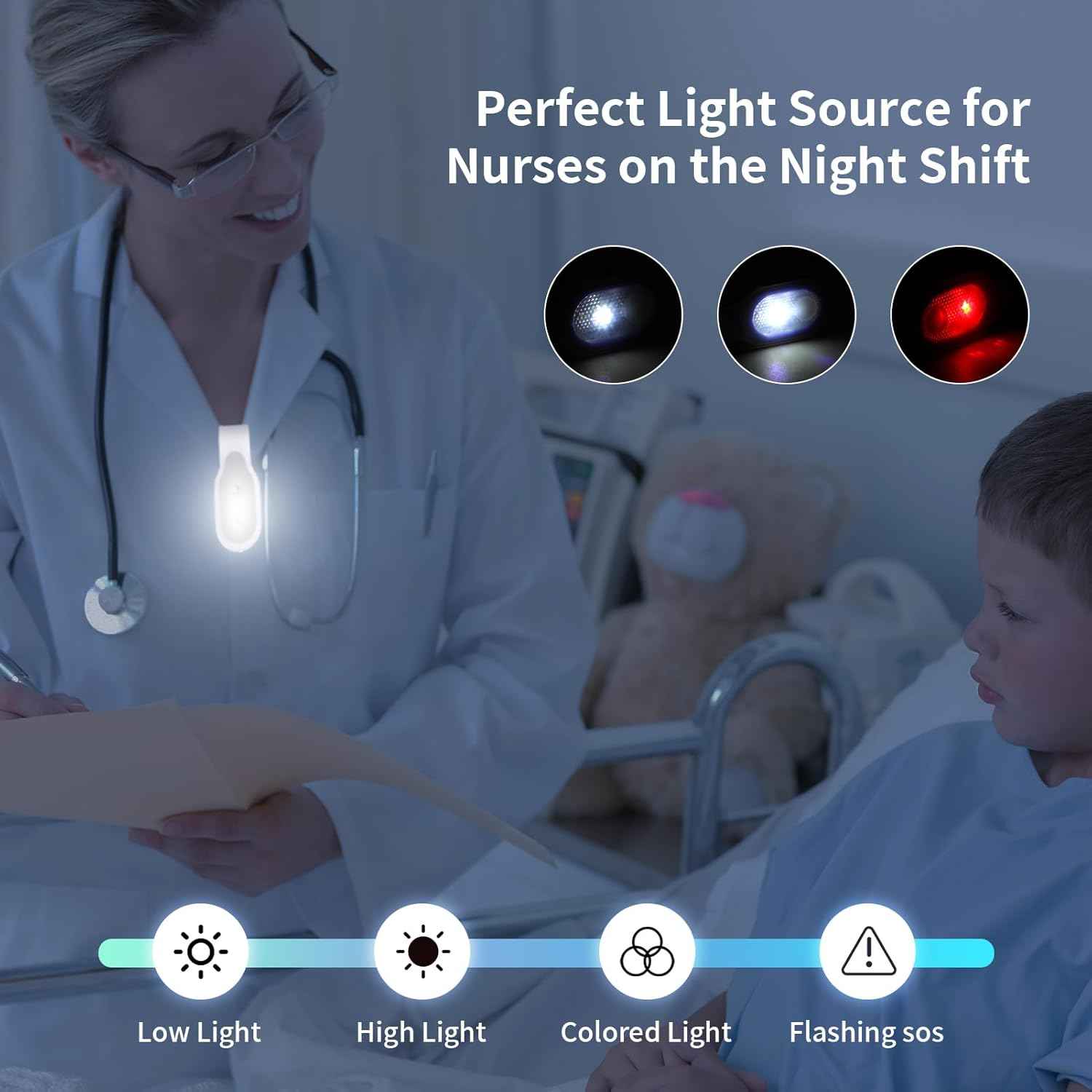 Rechargeable Nurse Light Clip On – Outdoor Adventure Light for Evening Runners, 200-Lumen Clip-On Trail Flashlight