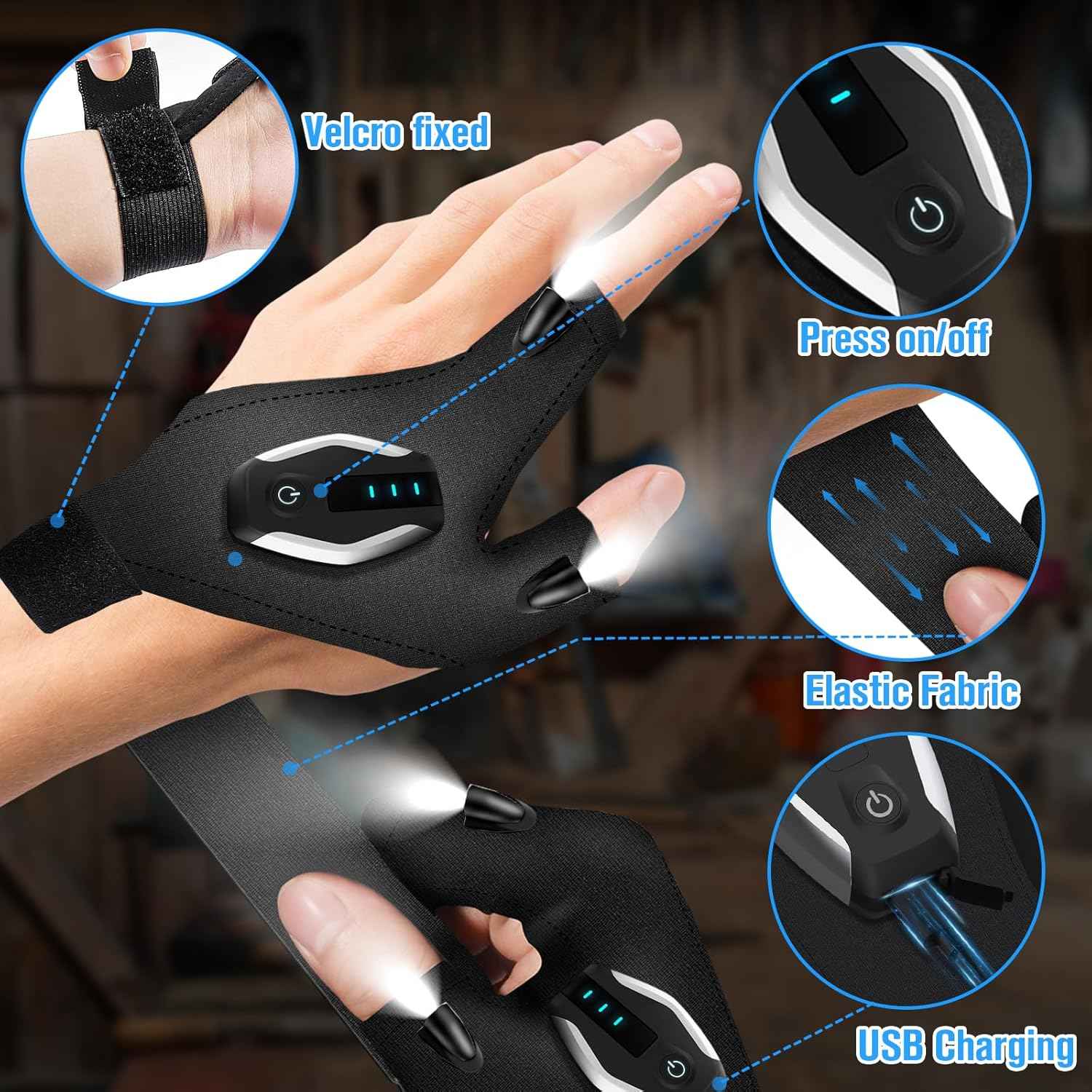 LumeFlex LED Flashlight Gloves – Emergency Light for Power Outages, Safer Than Candles and Open Flames