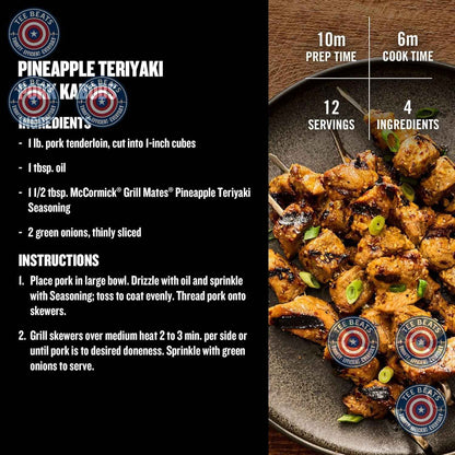 McCormick Grill Mates Pineapple Teriyaki Seasoning for Quick Weeknight Dinners, Fast 1-Tbsp Shake-On Flavor for Air Fryer and Stovetop