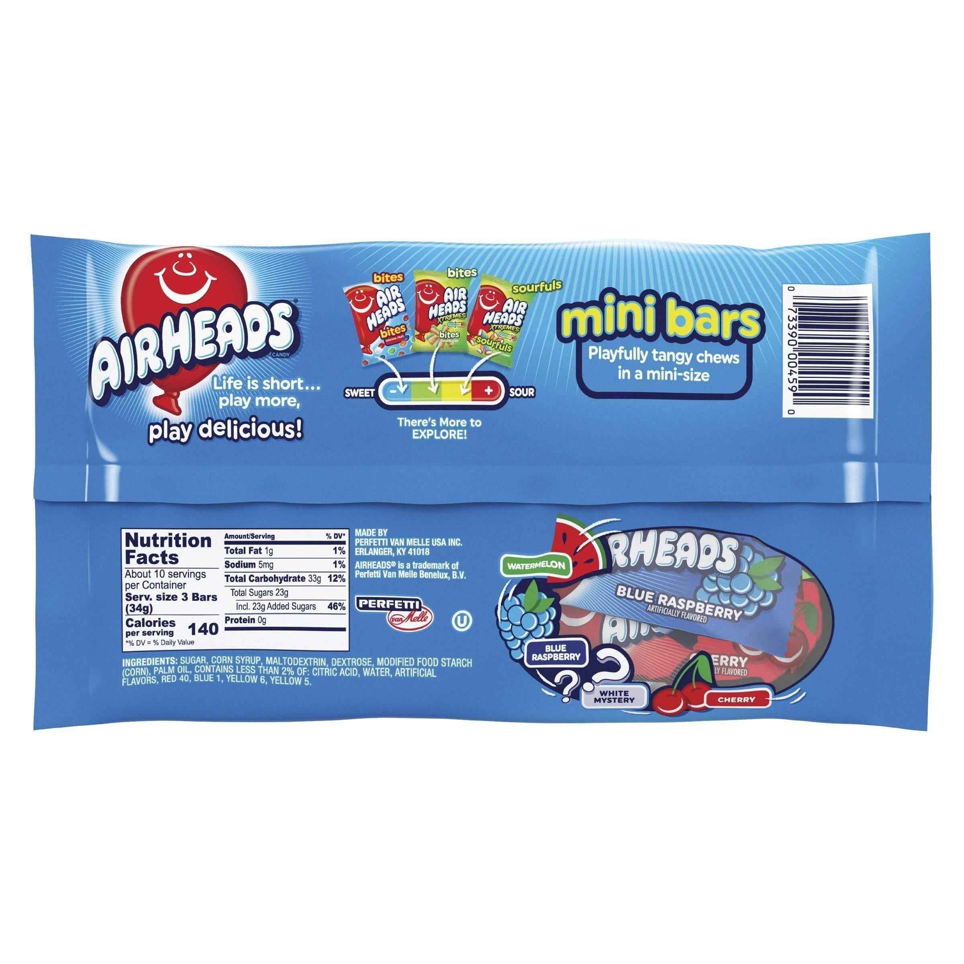 Airheads Candy Variety Bag Individually Wrapped Mini Bars, Fun Stocking Stuffer and Care Package Treat for College Students, 12oz