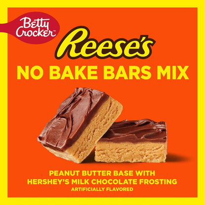 Betty Crocker REESE'S No-Bake Peanut Butter Bars – Low-Mess Desk Treat for Conference Room Meetings, 17.3 oz