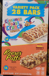 Reese's Puffs Cinnamon Toast Crunch Snack Bars – Midday Pick-Me-Up for Work and Study, 28 ct