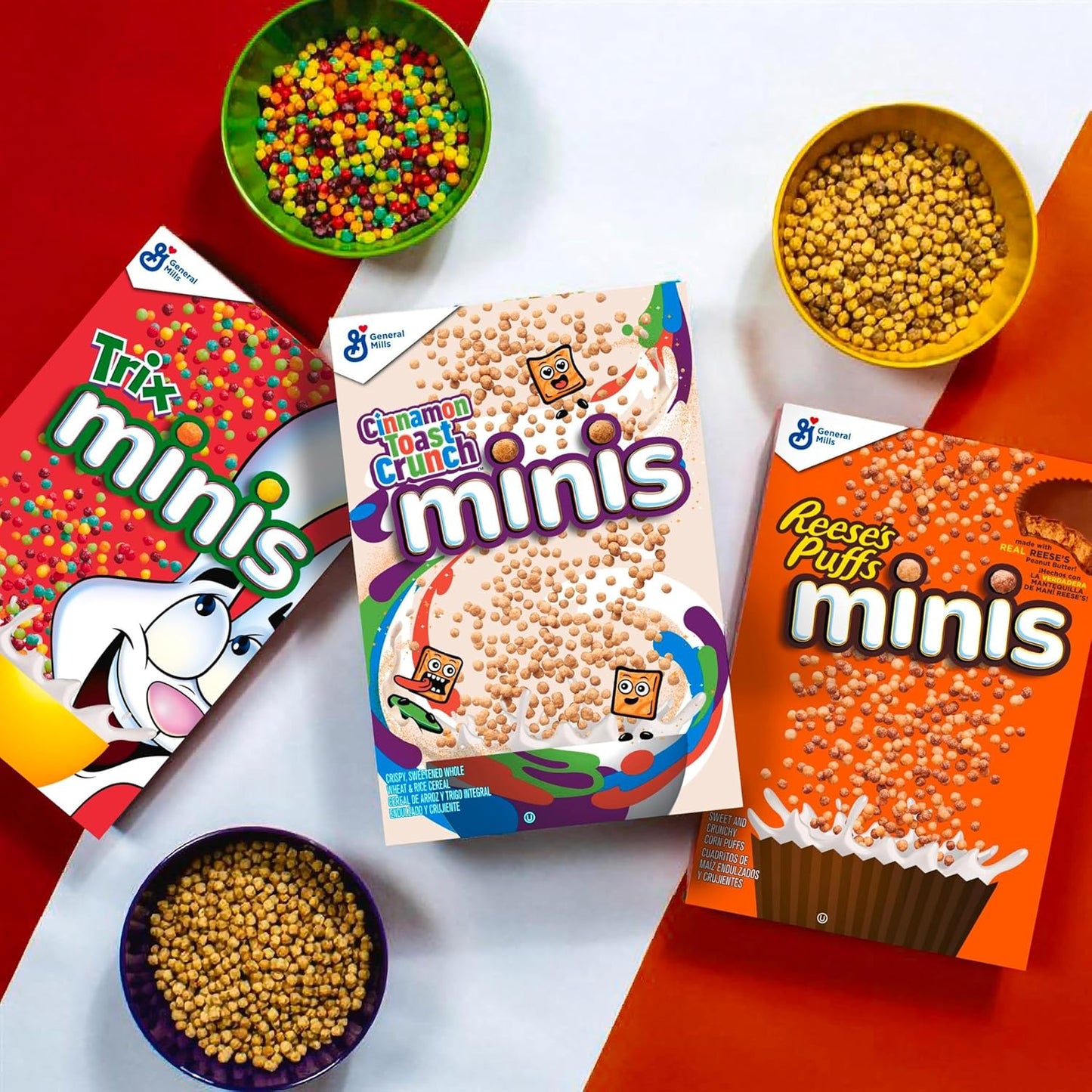 Reese's Puffs Minis Cereal, Fun Birthday Gift for the Chocolate Peanut Butter Fan, Family Size 19.8 oz Box