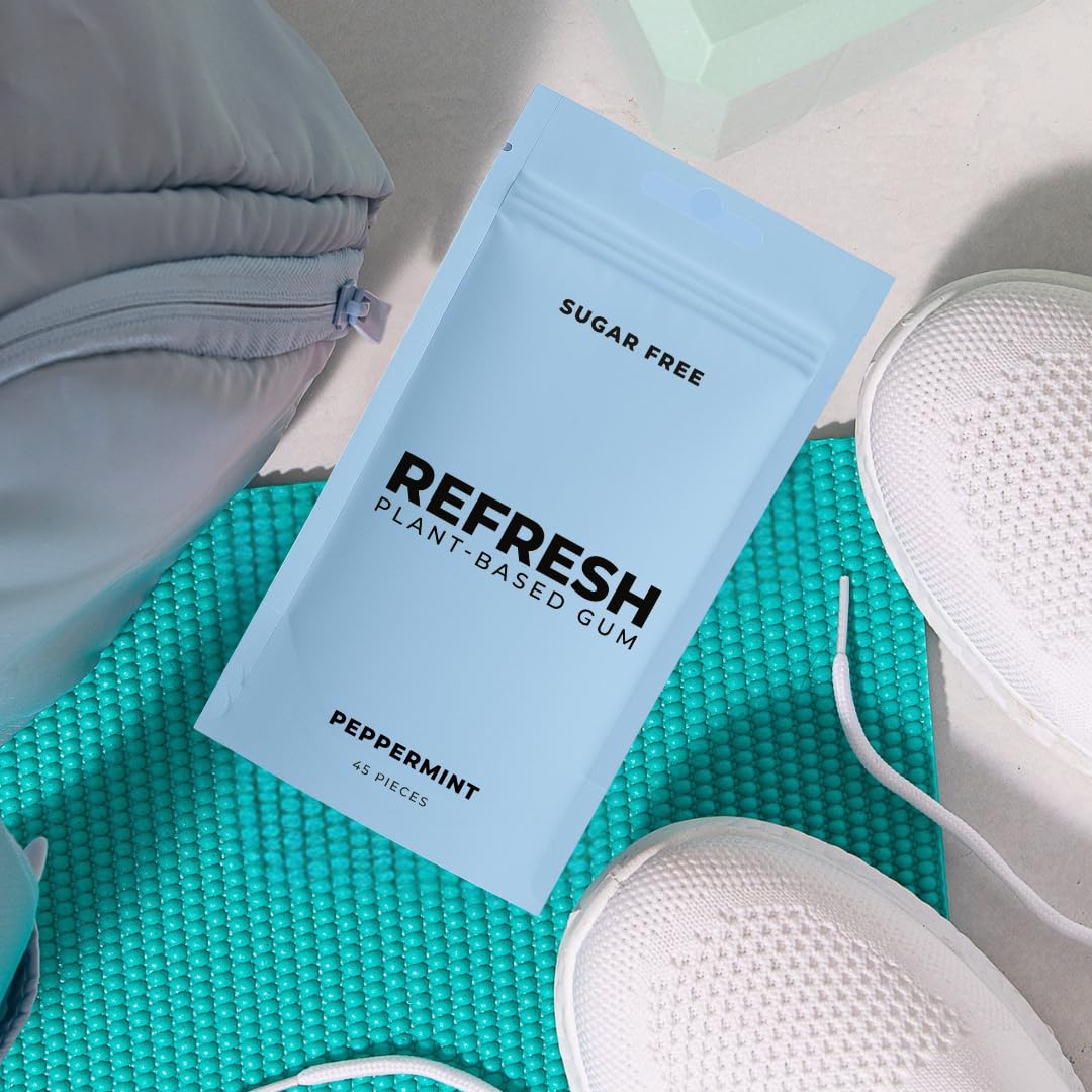 Refresh Gum Peppermint – Focus Chew for Home Office Desks, Long-Lasting Sugar-Free Flavor