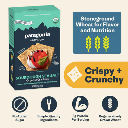 Patagonia Provisions Sourdough Crackers – No Added Sugar Lunchbox Snack for School and Playdates