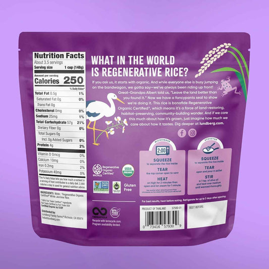 Lundberg Value Size Regenerative Jasmine Rice – 90-Second Heat-and-Eat Lunch for Busy Office Desks