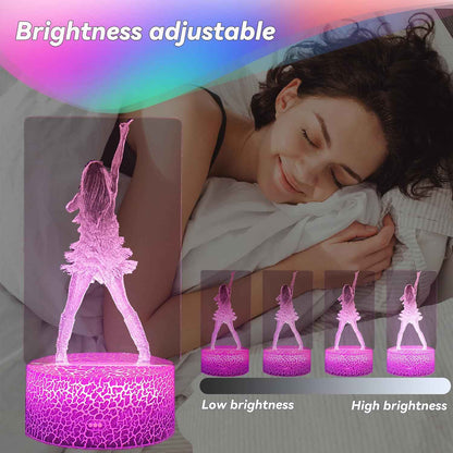 Pop Star Acrylic Night Light – Personalized Birthday Gift for Girls, 16 Color Remote Control Lamp