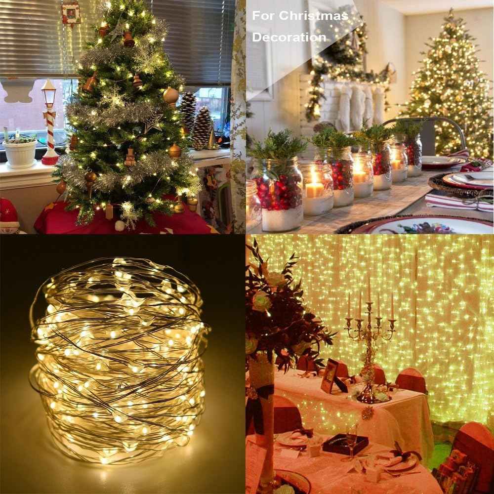 Brightown Fairy Lights for Kids Room – Cool Touch LED Silver Wire String Lights with Auto Timer for Nursery and Playroom