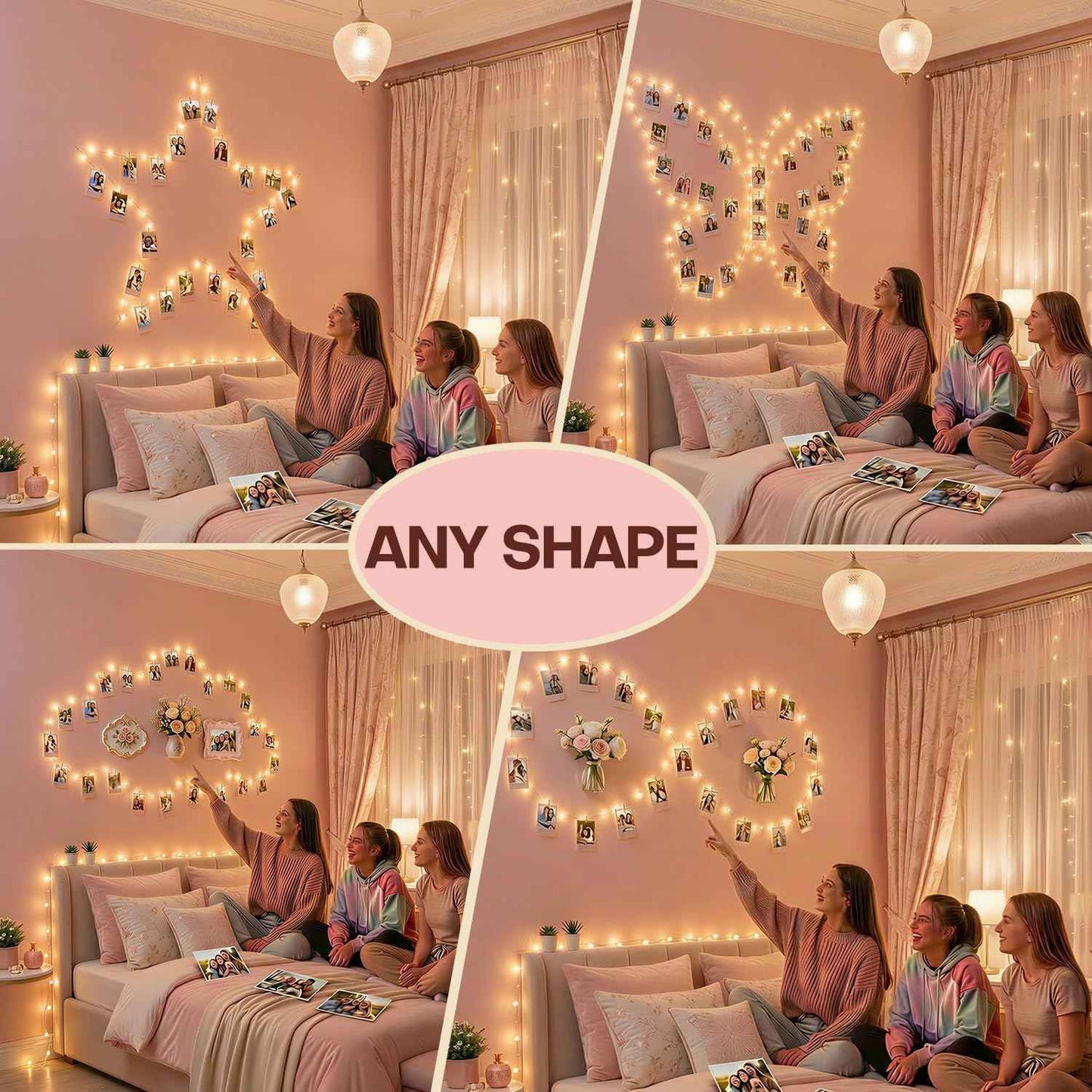 Teen Girl Gifts Photo Clips Lights - 40FT 120LED Fairy String Lights for Bedroom Wall, Birthday Present for Girls 10 12 14 16 Year Old