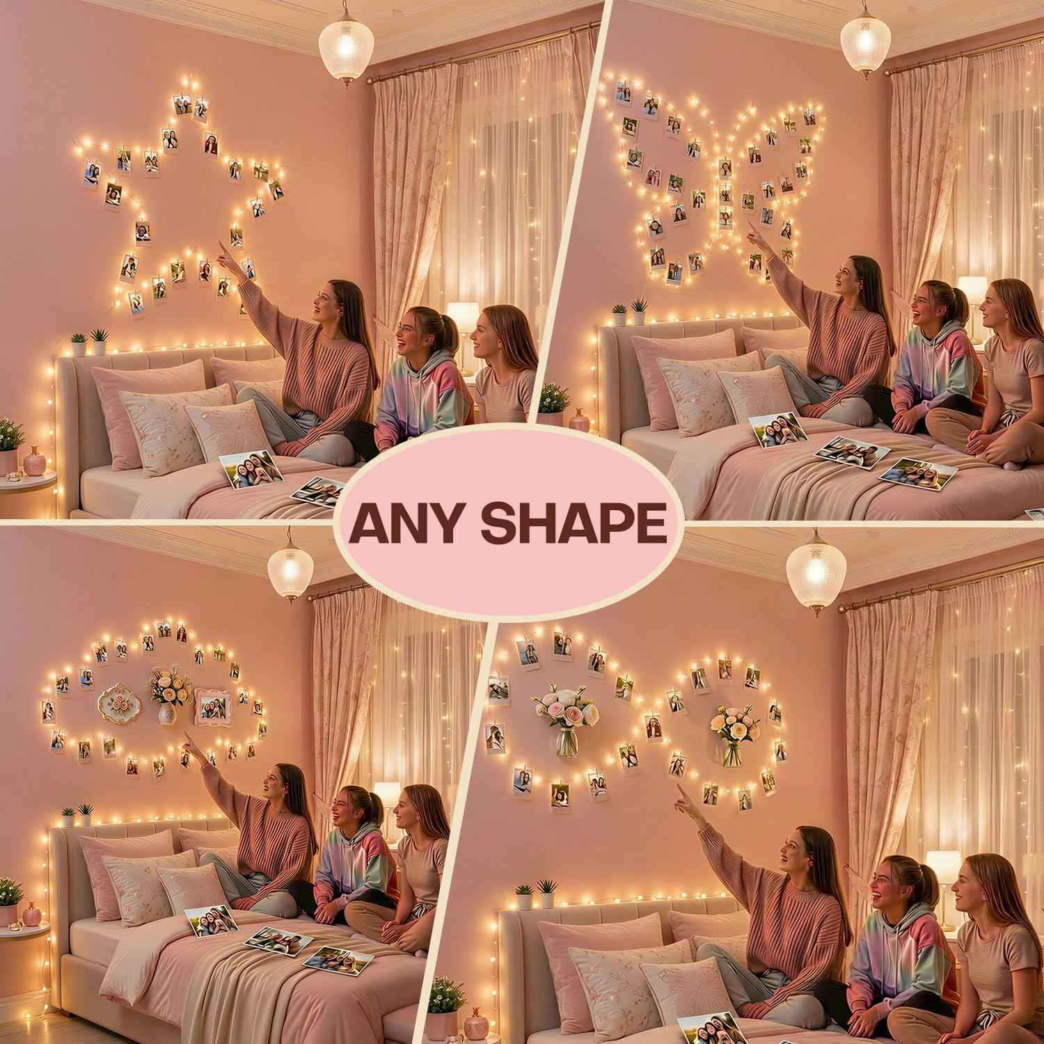 Teen Girl Gifts Photo Clips Lights - 40FT 120LED Fairy String Lights for Bedroom Wall, Birthday Present for Girls 10 12 14 16 Year Old