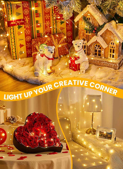 Aurora Glow Fairy Lights – 66ft Twinkle String for Cozy Bedroom Decor and Living Room Ambiance, USB Plug-in with Remote