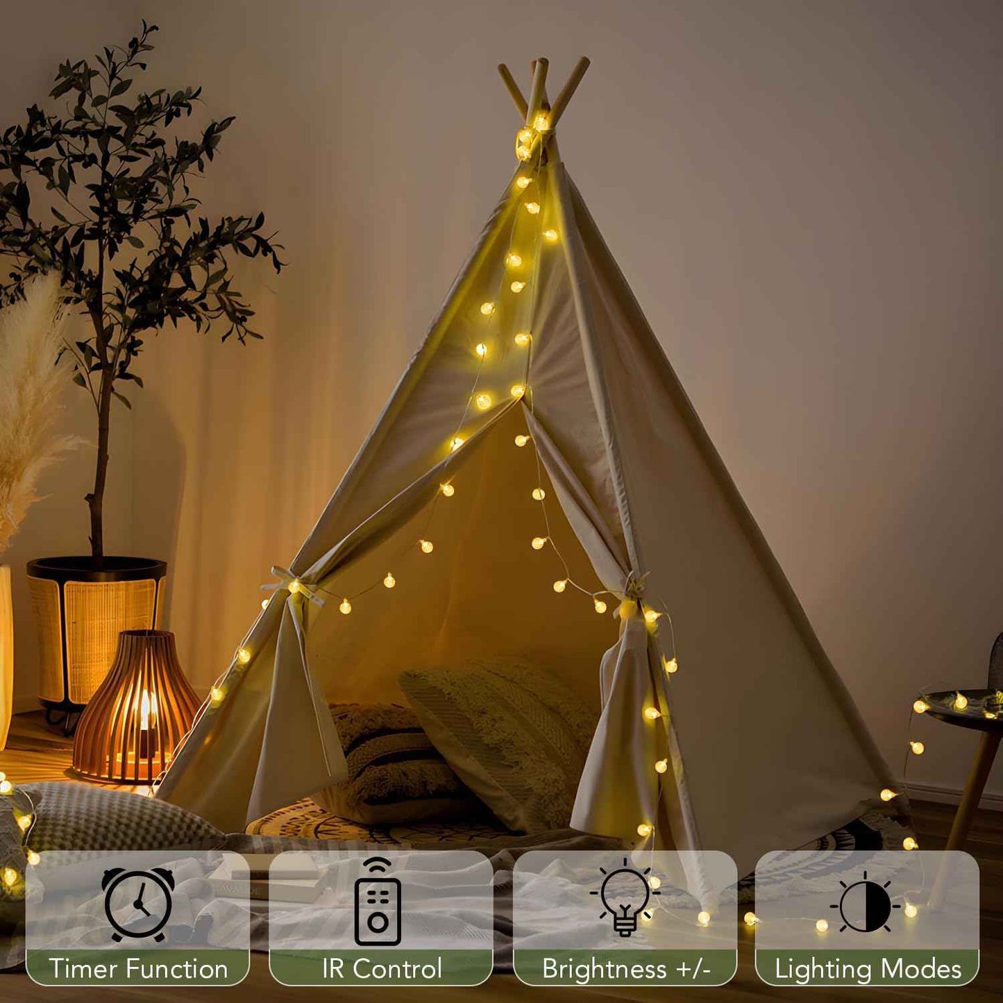Metaku Globe Fairy Lights Battery Operated with Remote Timer Thoughtful Birthday Gift for Her Mom and Best Friend Home Decor 33ft Warm White
