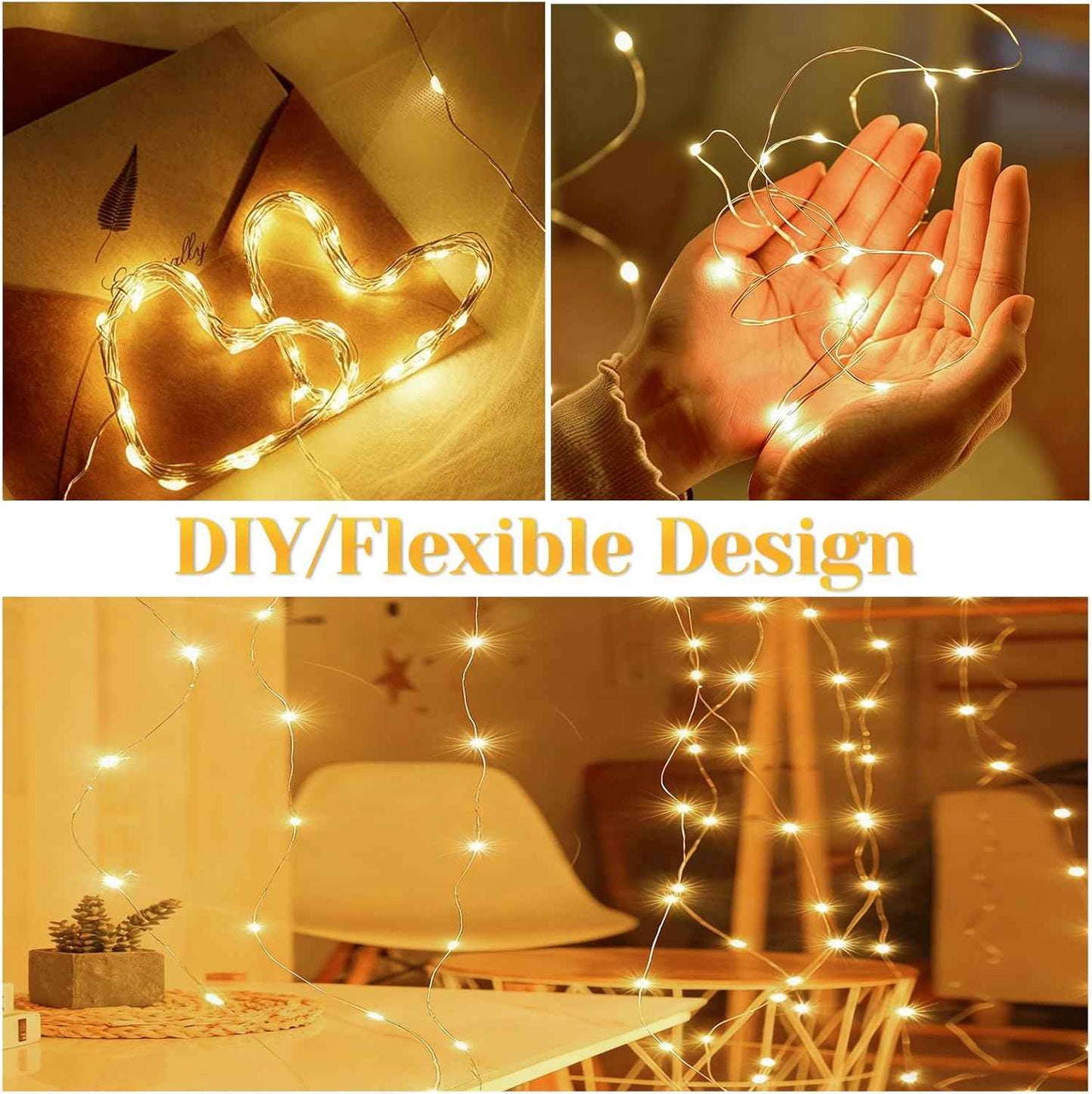 LumBliss Fairy Lights – Clean Design Bedroom Accent, 67Ft Neutral Warm White String Lights for Intentional Living Spaces