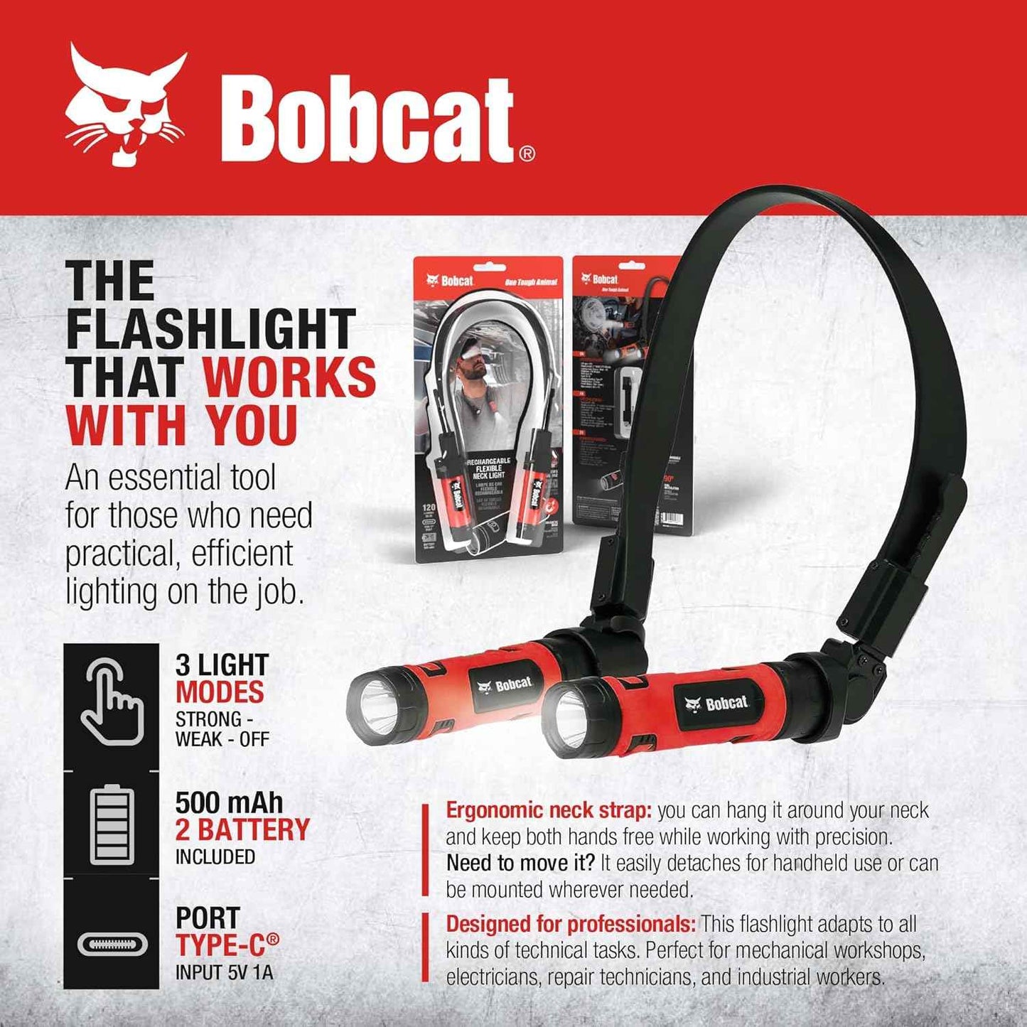 Bobcat LED Neck Reading Light – Practical Birthday and Holiday Gift for Mom, Dad, and Grandparents