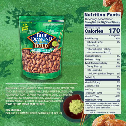 Blue Diamond Almonds Honey Roasted Snack Almonds – Crowd-Pleasing Party Snack for Entertaining and Charcuterie Boards