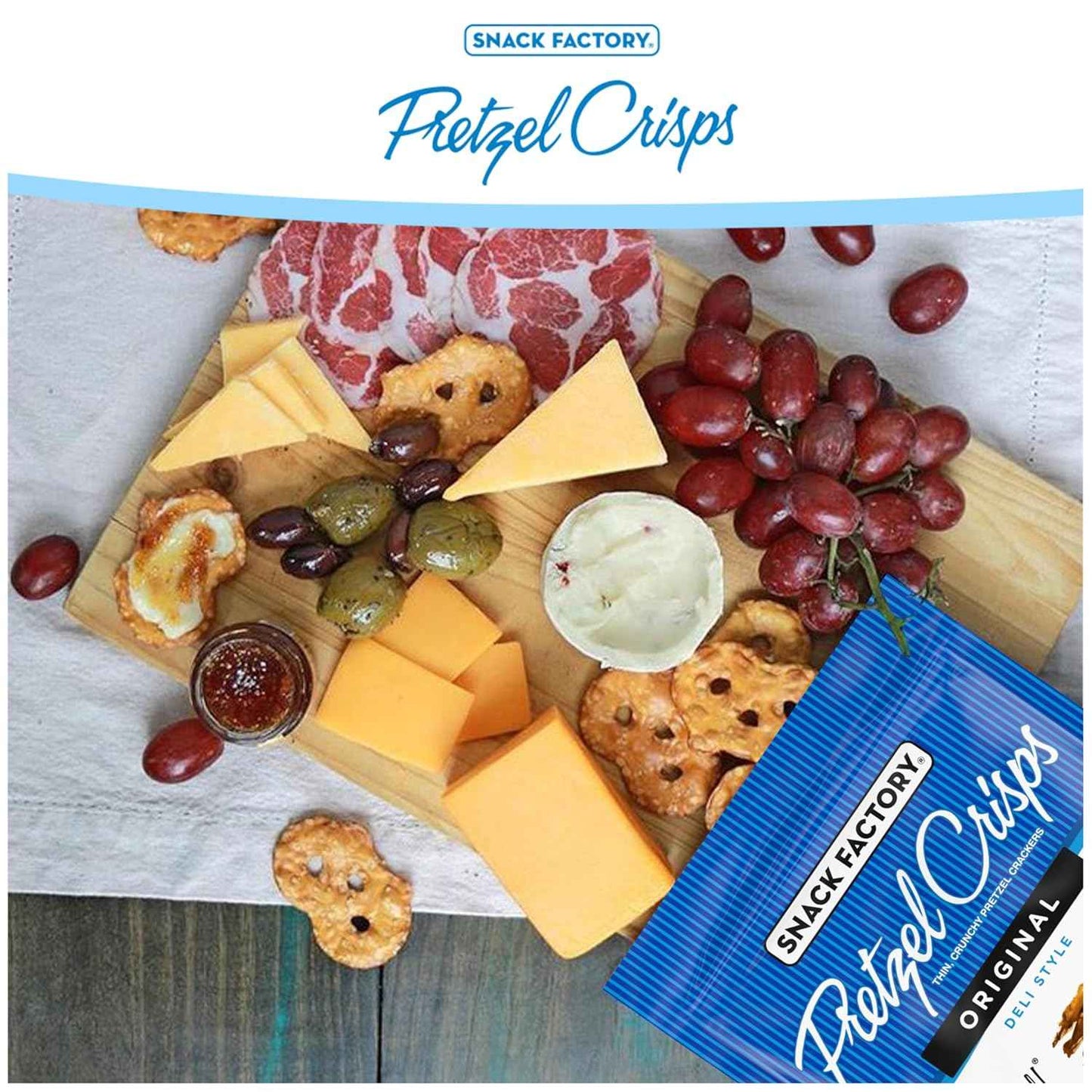 Snack Factory Pretzel Crisps – Kid-Friendly Lunch Box Snack for School and After-School, Non-GMO Resealable 7.2 oz Bag