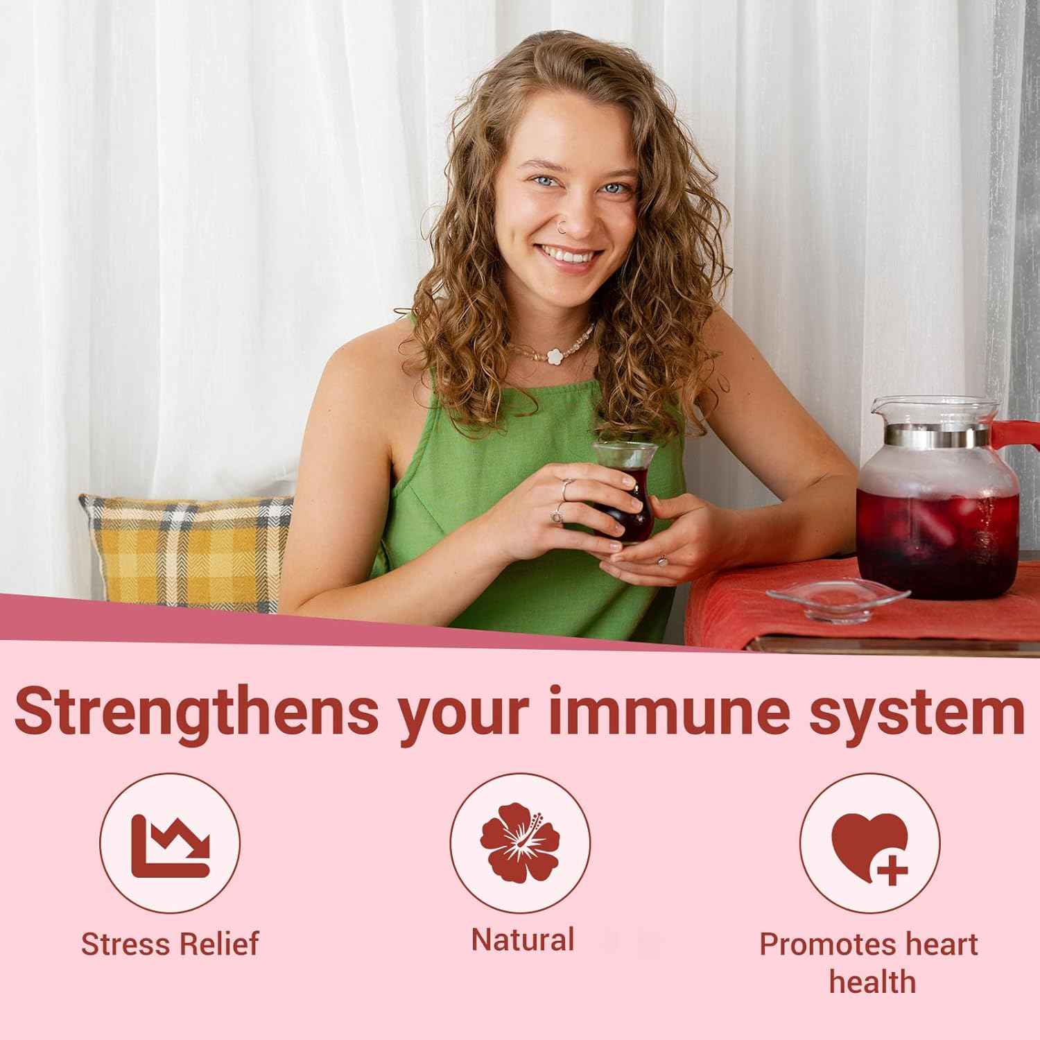 Hibiscus Tea Bags – Heart-Healthy Bedside Ritual for Evening Wind-Down, Caffeine-Free Herbal Brew
