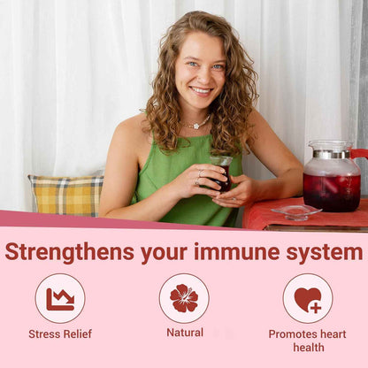 Hibiscus Tea Bags – Heart-Healthy Bedside Ritual for Evening Wind-Down, Caffeine-Free Herbal Brew