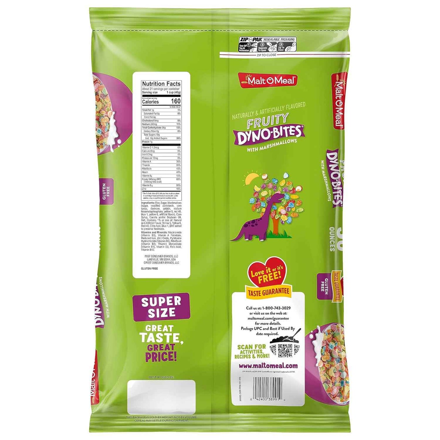 Malt-O-Meal Dyno Bites Cereal Gift Bag for Picky Nieces and Birthday Celebrations