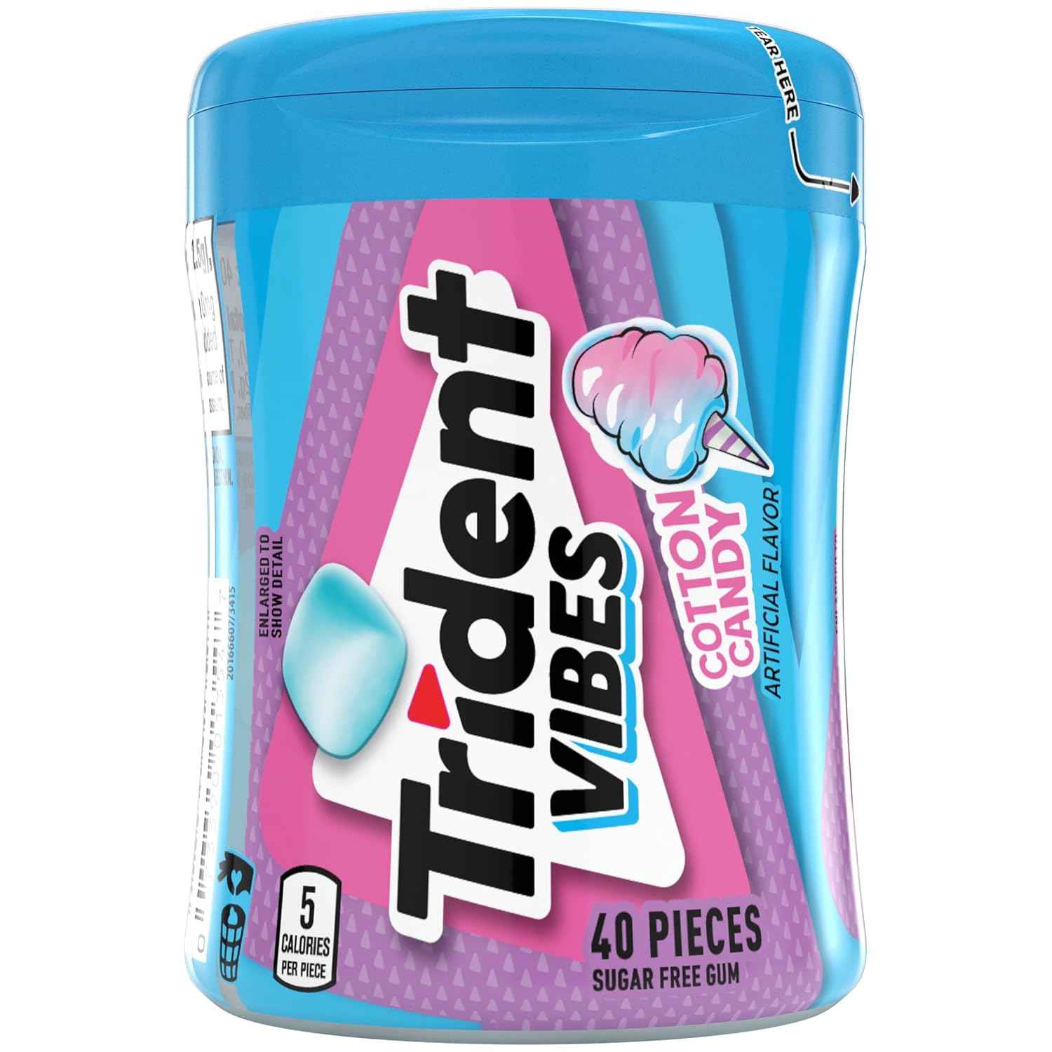 Trident Vibes SOUR PATCH KIDS Blue Raspberry Chewing Gum – Teen Birthday Gift and Friendship Share Pack, 160 Pieces