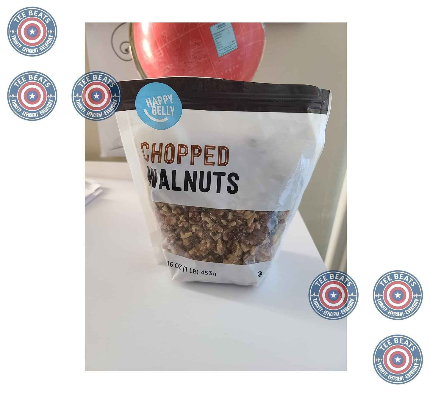 Happy Belly Chopped Walnuts for Quick Baking Prep and Coffee Cake Mixes, 16 oz Bulk Pack